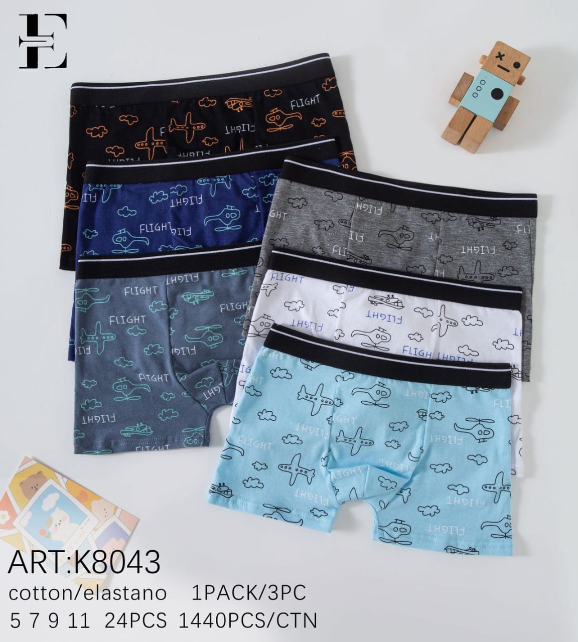Boxer Garçon en Pack – Réf. K8043