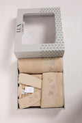 Coffret Serviettes Cadeau Fleuri – Beige