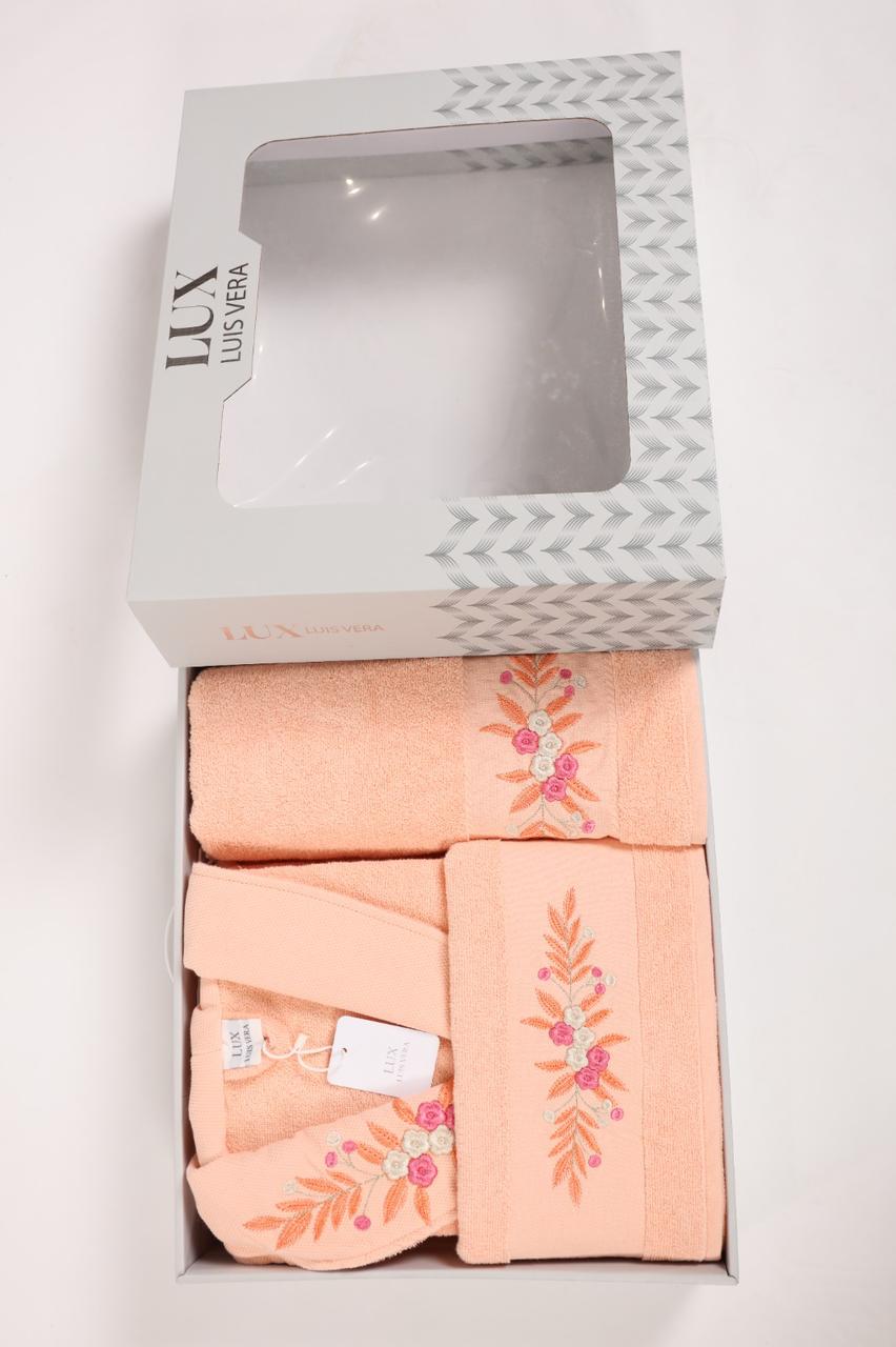 Coffret Serviettes Cadeau Fleuri – Corail