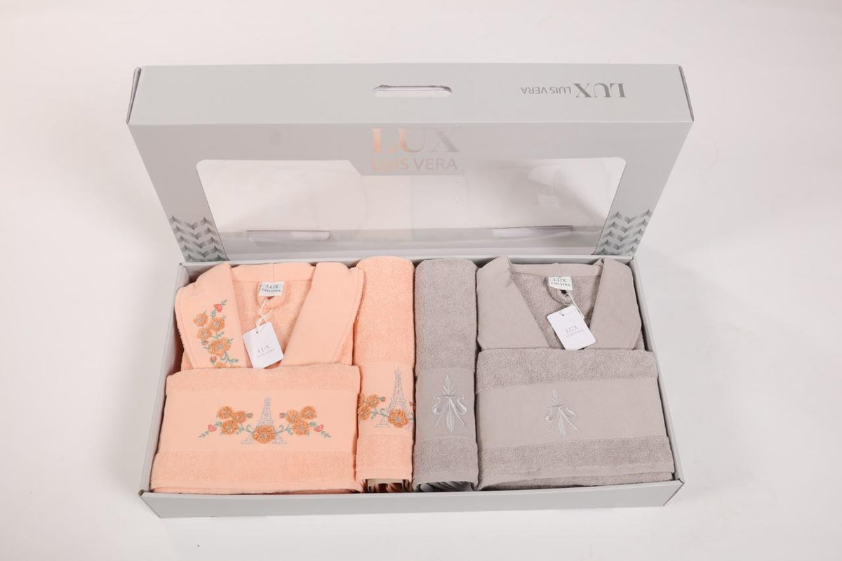 Coffret Serviettes Delicat – Peche Taupe