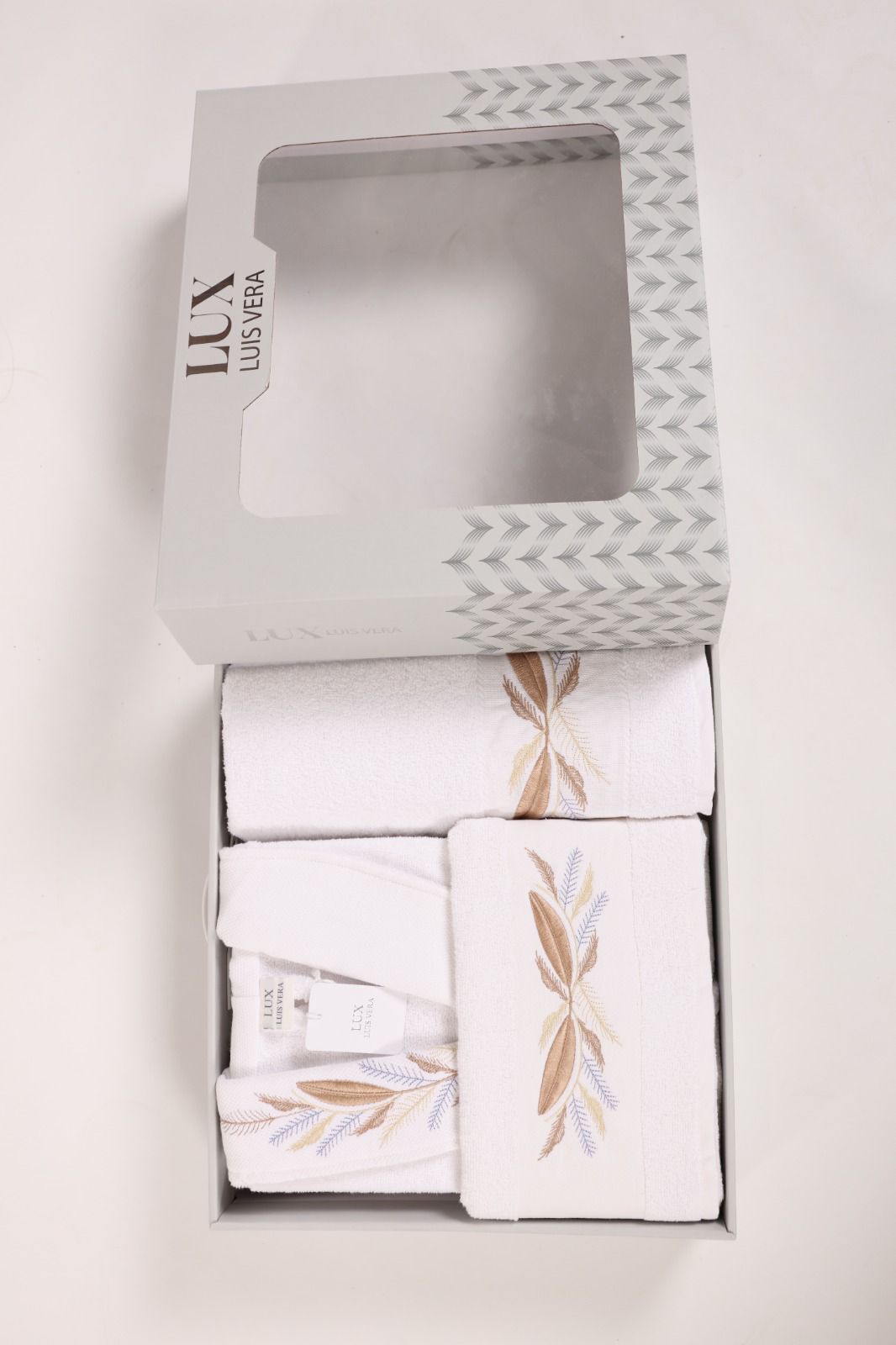 Coffret Serviettes Fleuri – Blanc