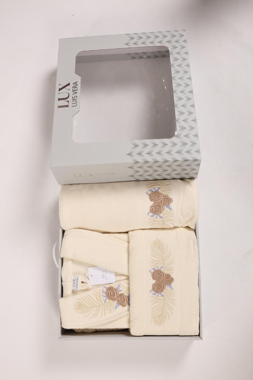 Coffret Serviettes Fleuri – Ivoire