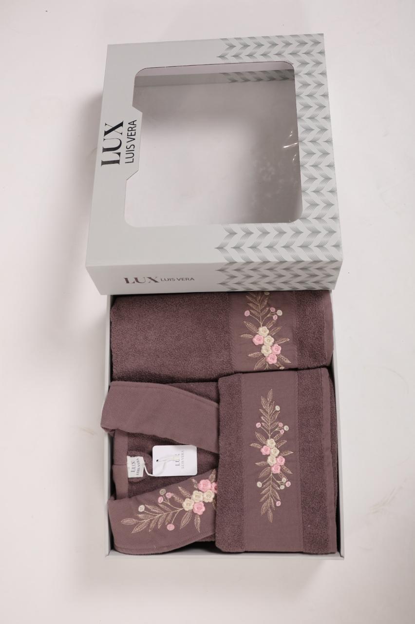 Coffret Serviettes Fleuri – Mauve