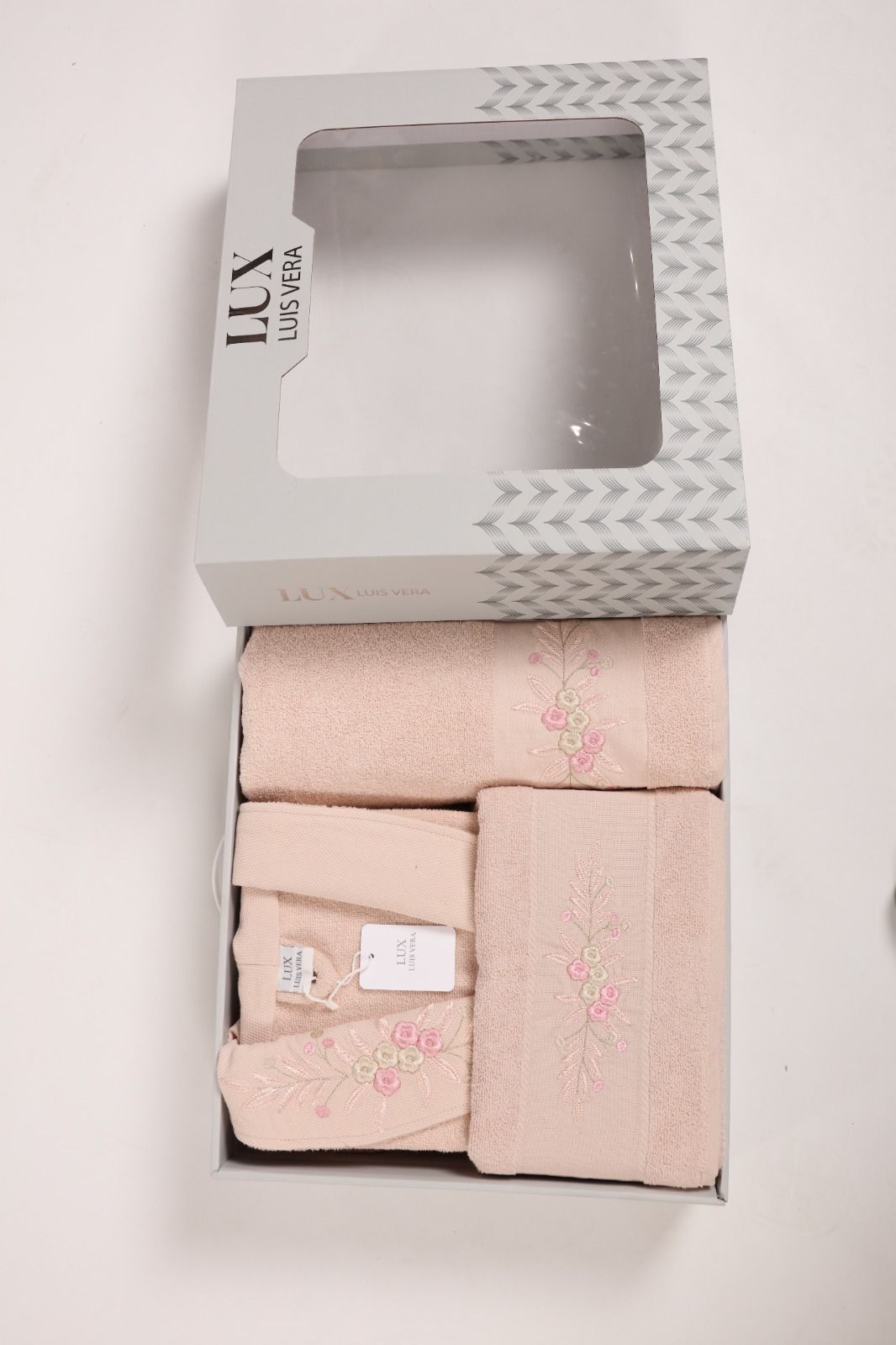 Coffret Serviettes Fleuri – Peche
