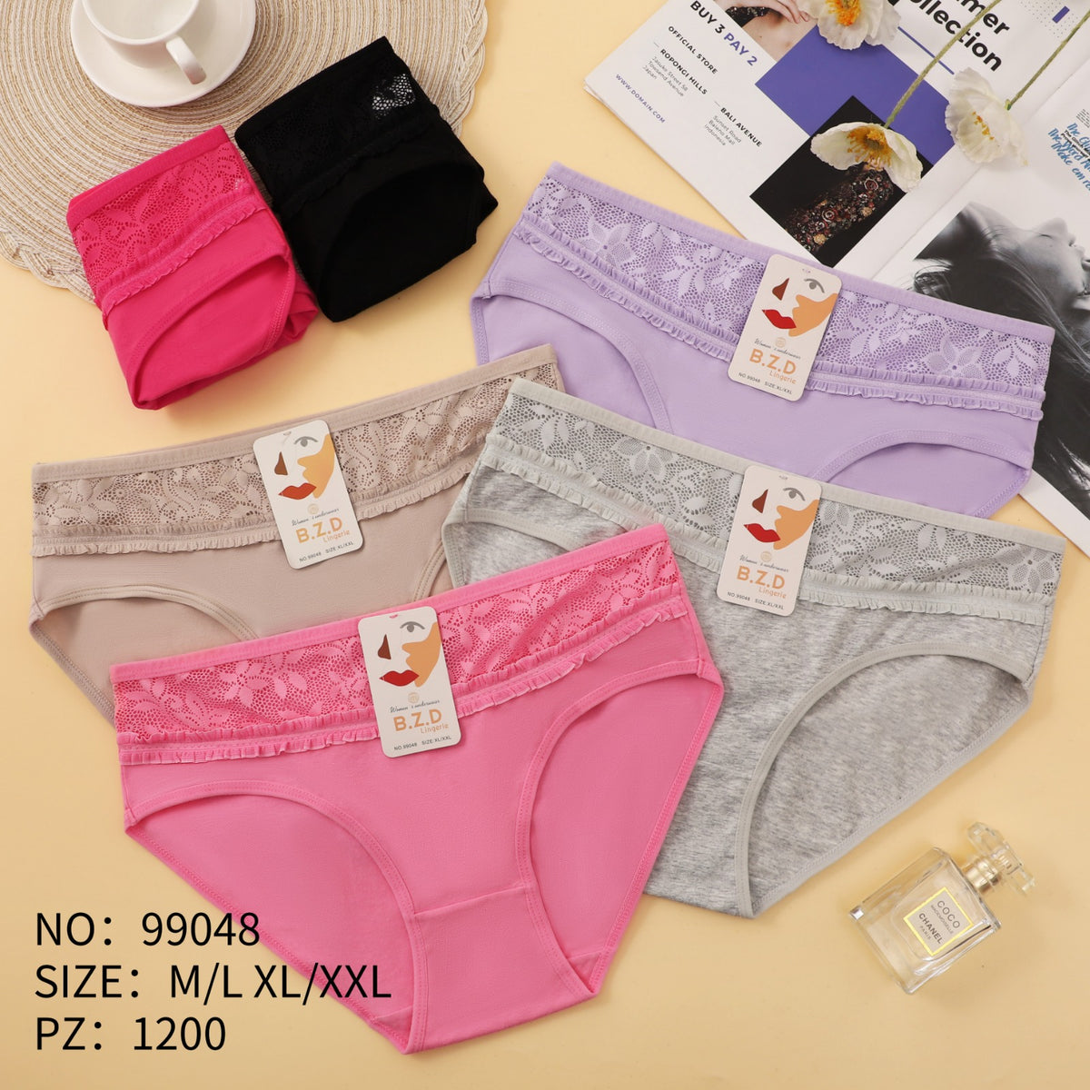 Culotte Femme Imprimée – Motifs Assortis – Réf. 063