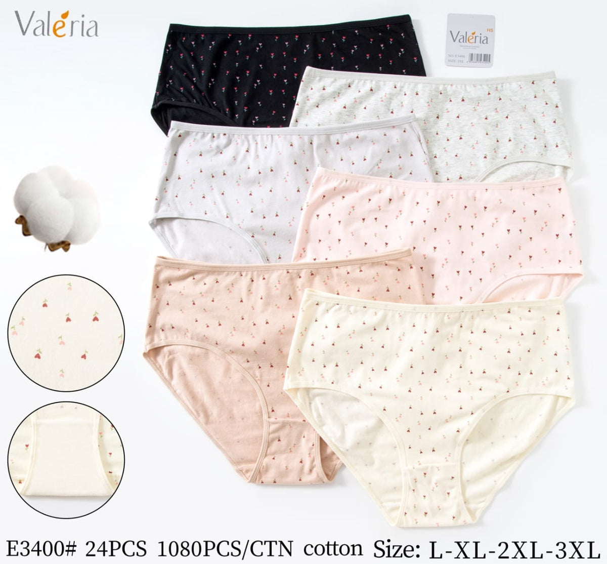 Culotte Femme Imprimée – Motifs Assortis – Réf. 193
