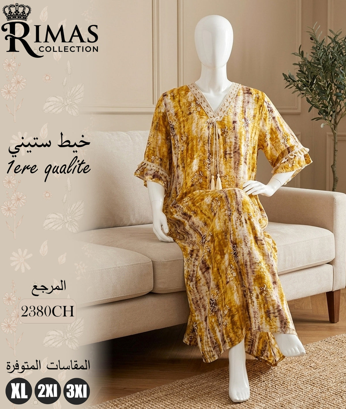 Djellaba Femme Longue Fleurie