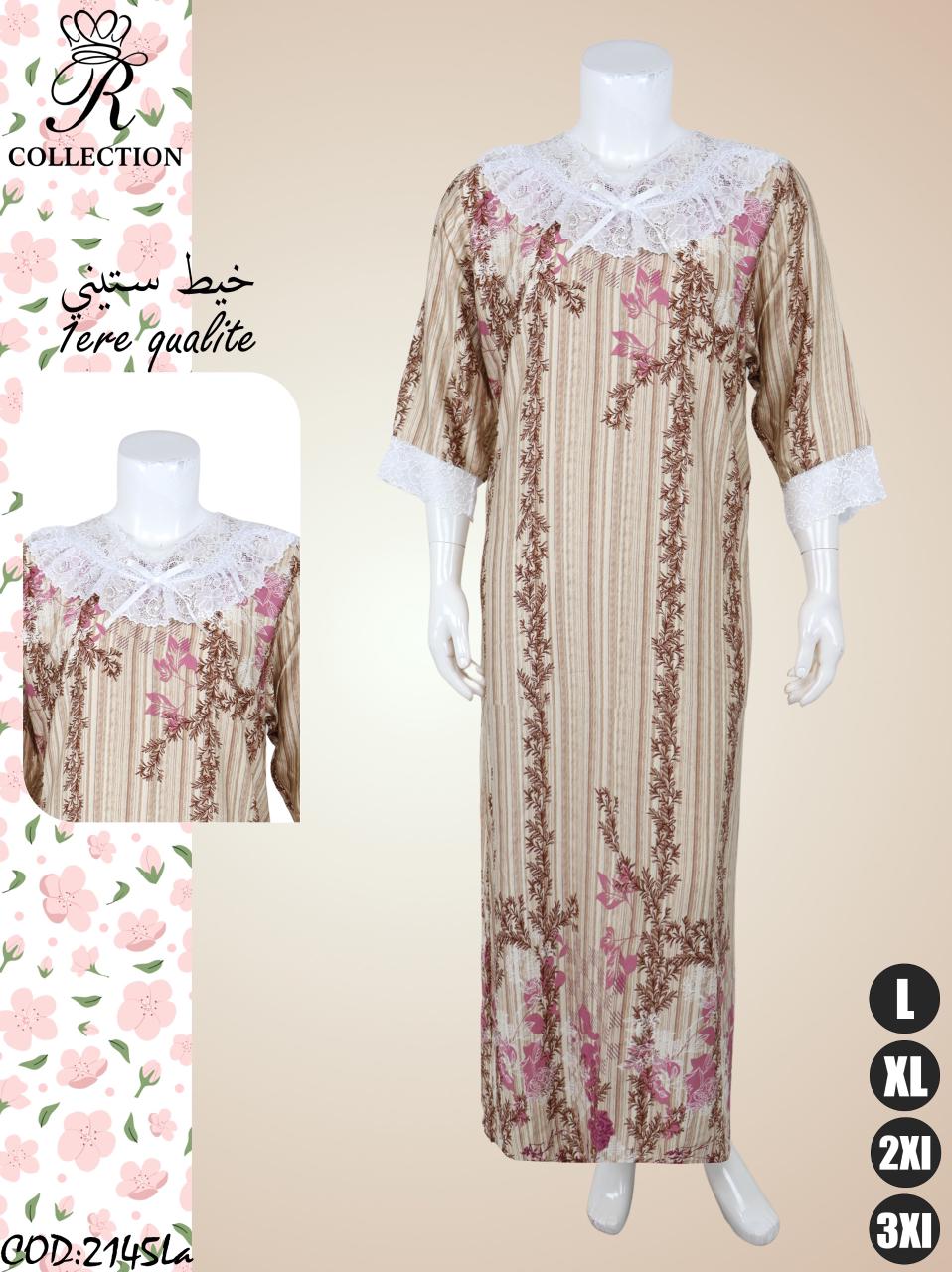 Chemise de Nuit Femme Longue Fleurie