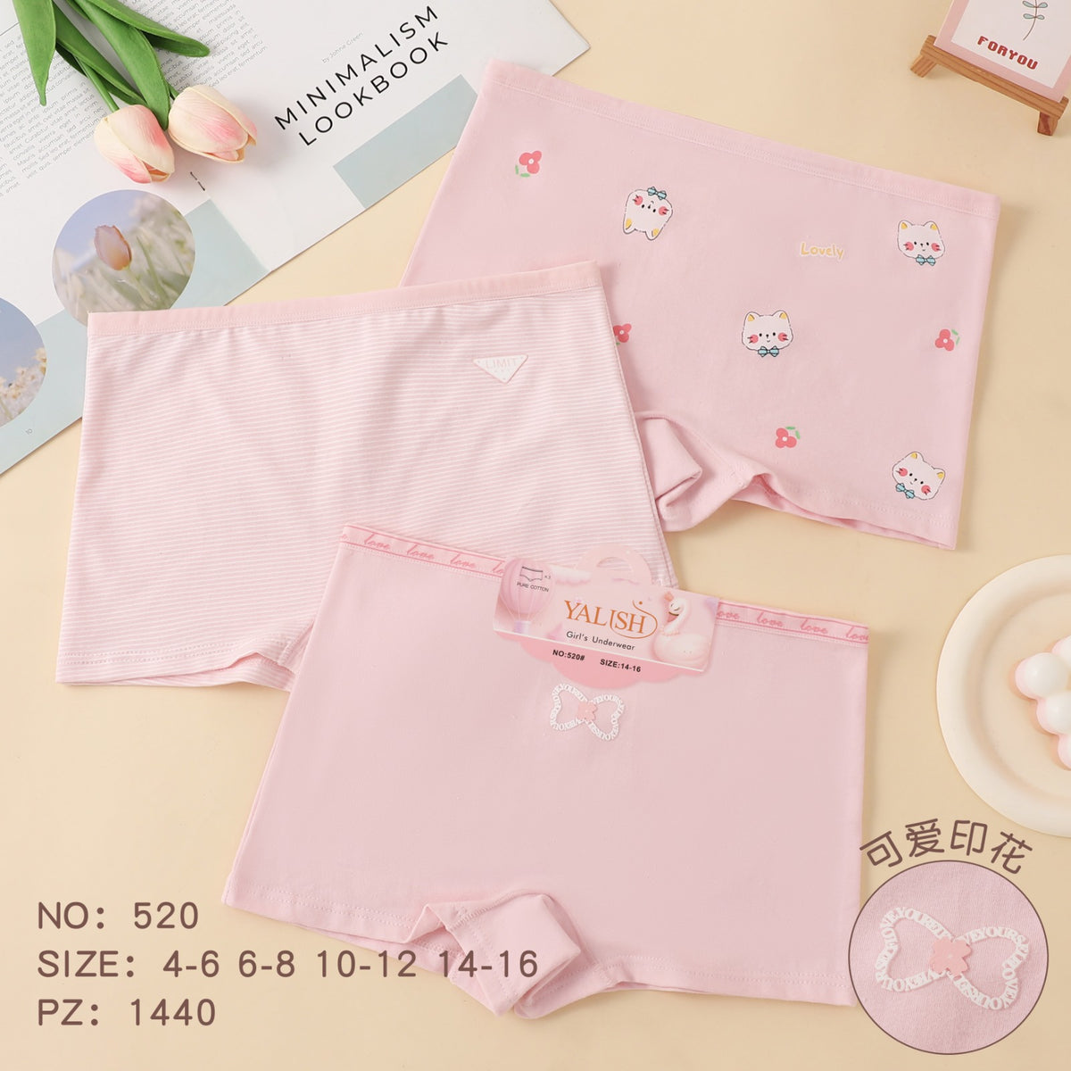 Sous-Vêtement Fille en Pack – Réf. NO. 520
