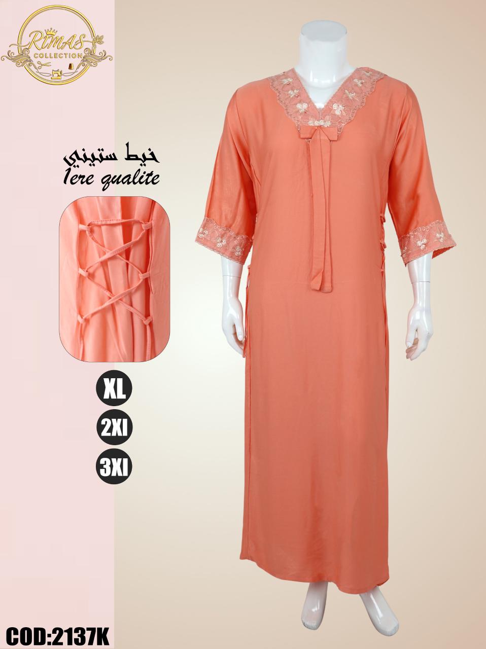 Chemise de Nuit Femme Longue en Satin – Réf. 2137K